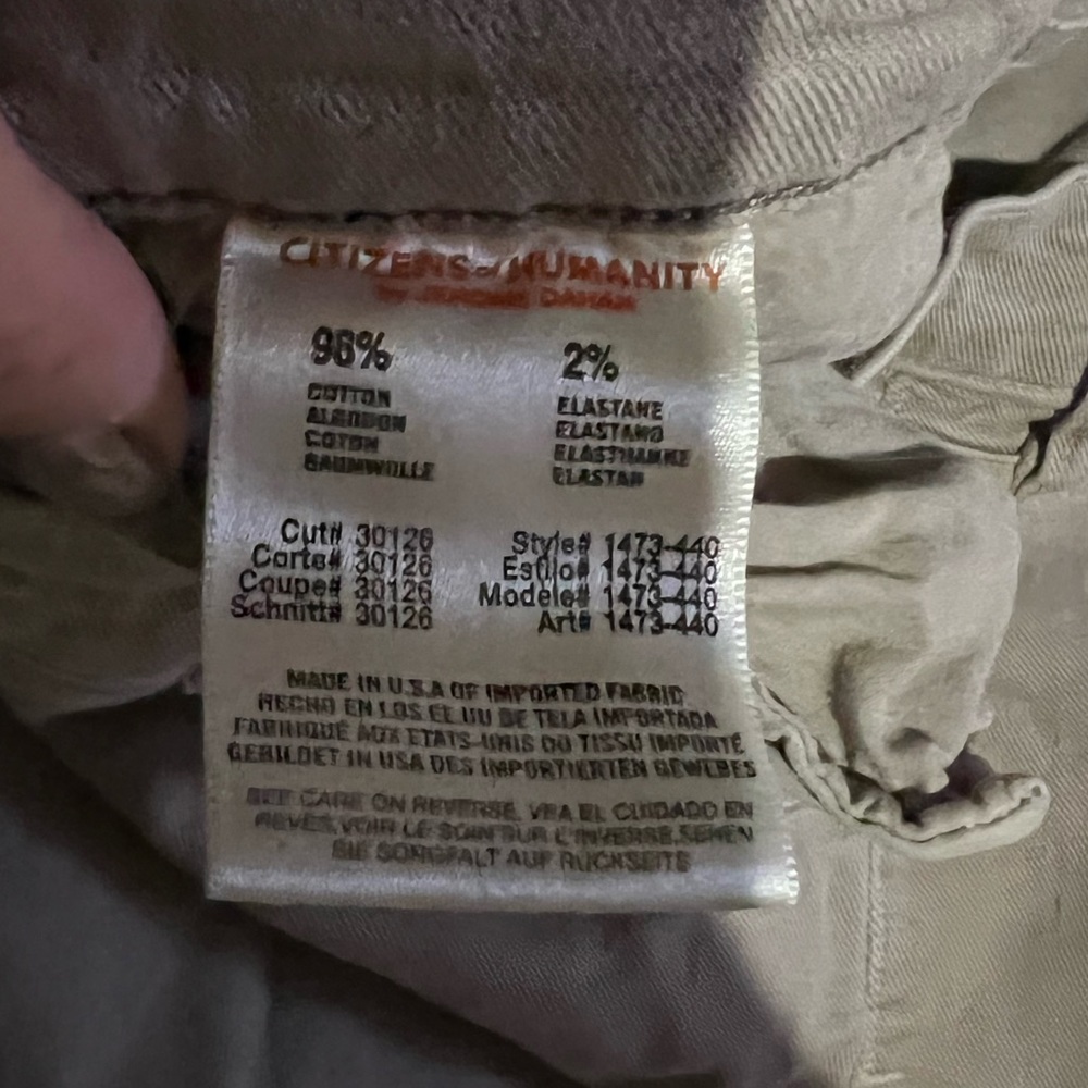citizens of humanity khaki pants - Picture 6 of 8